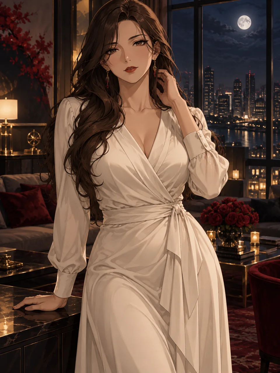 Adult anime brunette